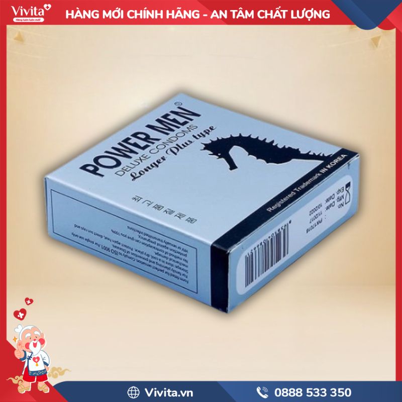 Bao cao su cá ngựa kéo dài thời gian Power Men Longer Plus Type chính hãng