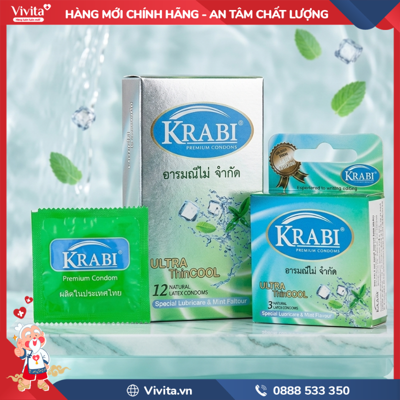 Cách dùng Bao cao su Krabi Ultrathin Cool