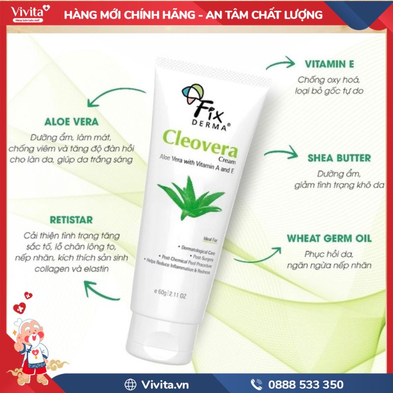 Công dụng của FixDerma Cleovera Cream  