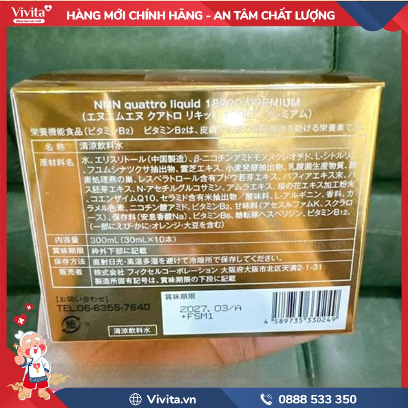 Công dụng của NMN Quattro Liquid 18000 Premium 