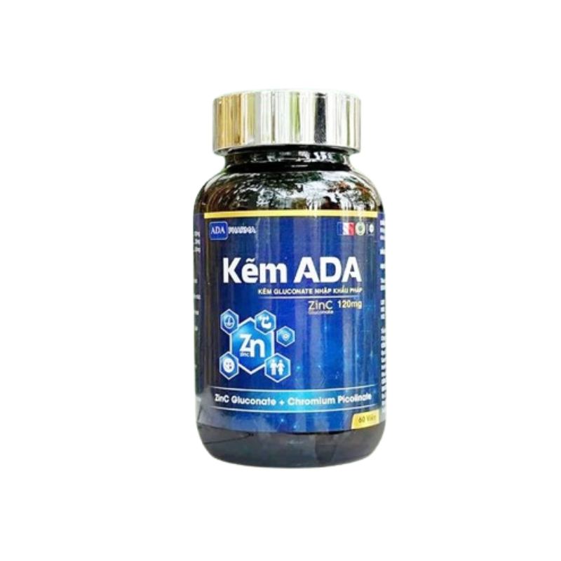Kẽm ADA Viên Uống Hỗ Trợ Ăn Ngon, Tăng Cường Sức Khỏe (Hộp 60 viên)