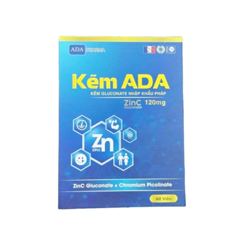 Kẽm ADA Viên Uống Hỗ Trợ Ăn Ngon, Tăng Cường Sức Khỏe (Hộp 60 viên)