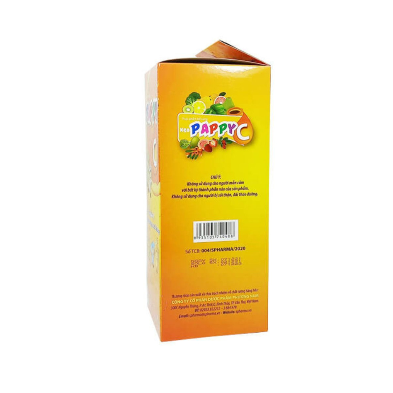 Kẹo Pappy C bổ sung Vitamin C, hỗ trợ tăng cường sức đề kháng (Hộp 35 gói)