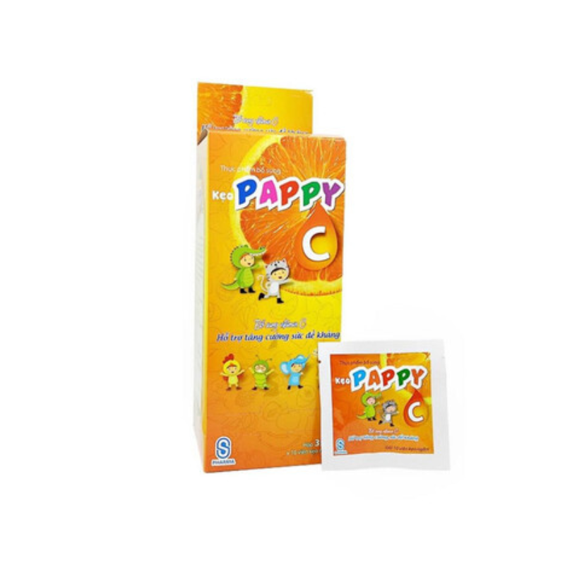 Kẹo Pappy C bổ sung Vitamin C, hỗ trợ tăng cường sức đề kháng (Hộp 35 gói)