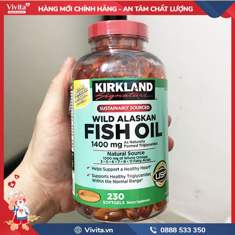 Kirkland Wild Alaskan Fish Oil 1400mg chính hãng