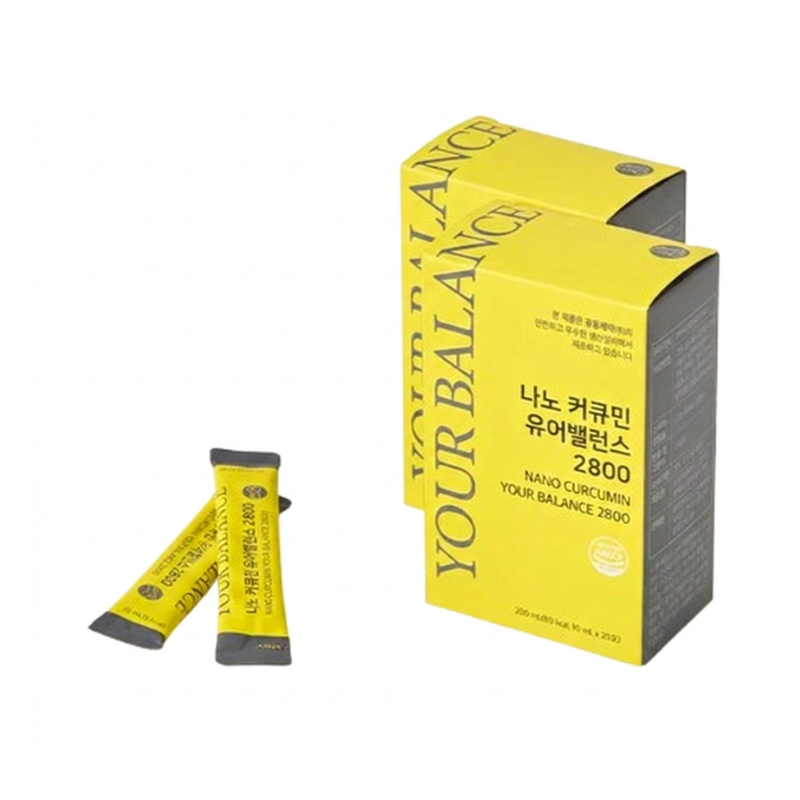Nghệ Nano Curcumin Your Balance 2800 Hàn Quốc hỗ trợ cải thiện dạ dày, làm đẹp da (Hộp 20 gói x 10ml)