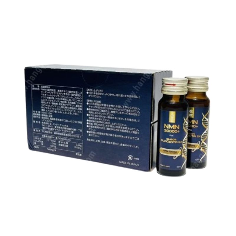 NMN 30000+ Plus Shika Placenta EX Hỗ Trợ Làm Đẹp Da, Trắng Da, Tăng Cường Nội Tiết Tố Nữ (50ml X 10 chai)