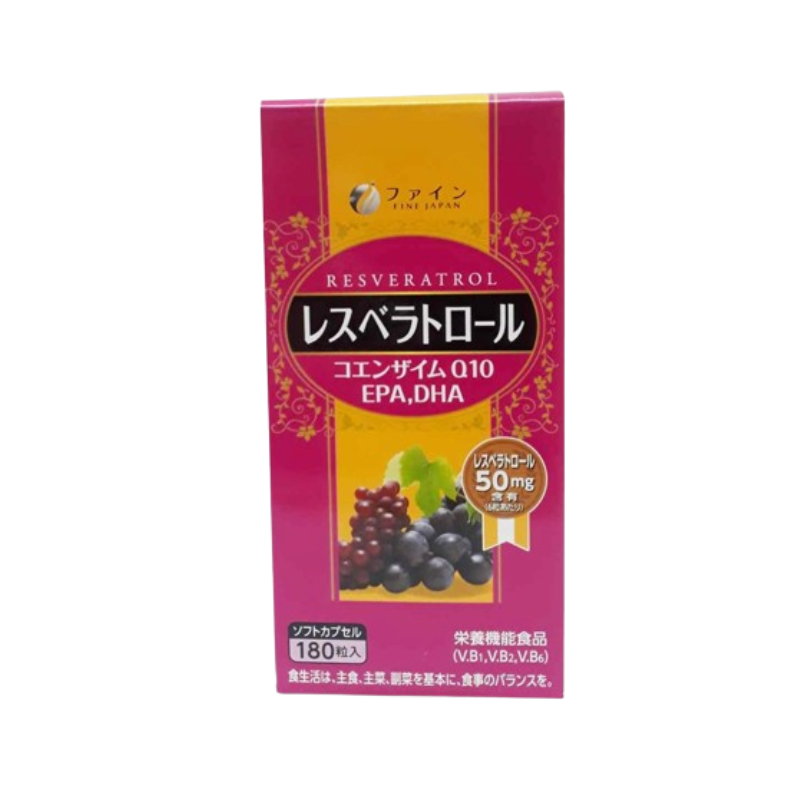 Resveratrol Fine Japan Nhật Bản Viên Uống Hỗ Trợ Bảo Vệ Sức Khỏe Tim Mạch Và Chống Lão Hóa (Hộp 180 viên)