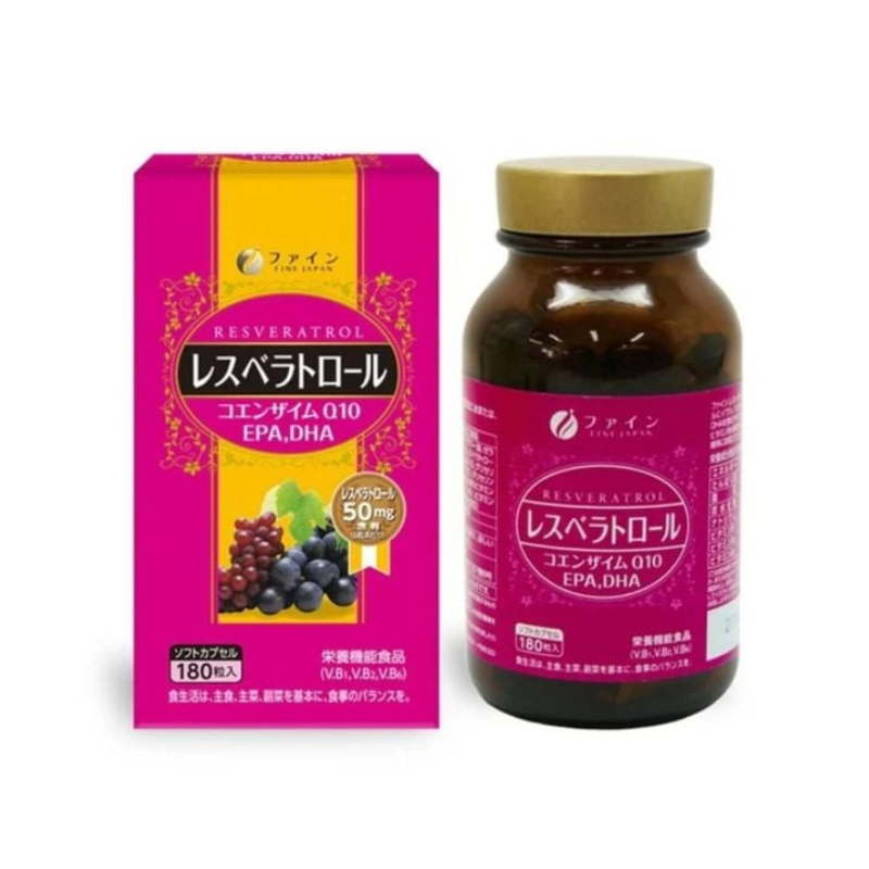 Resveratrol Fine Japan Nhật Bản Viên Uống Hỗ Trợ Bảo Vệ Sức Khỏe Tim Mạch Và Chống Lão Hóa (Hộp 180 viên)