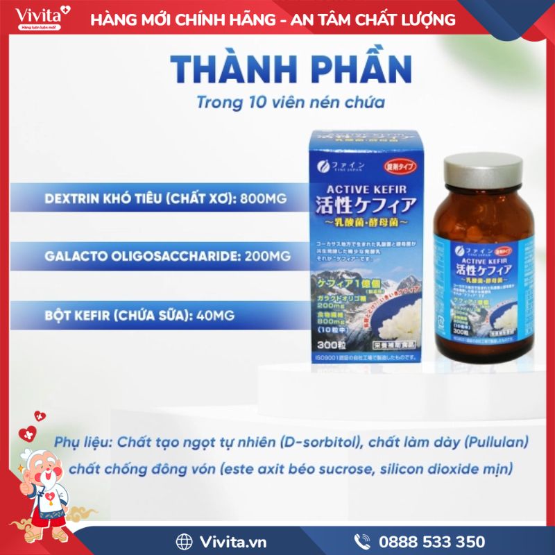 Thành phần của Active Kefir Fine Japan