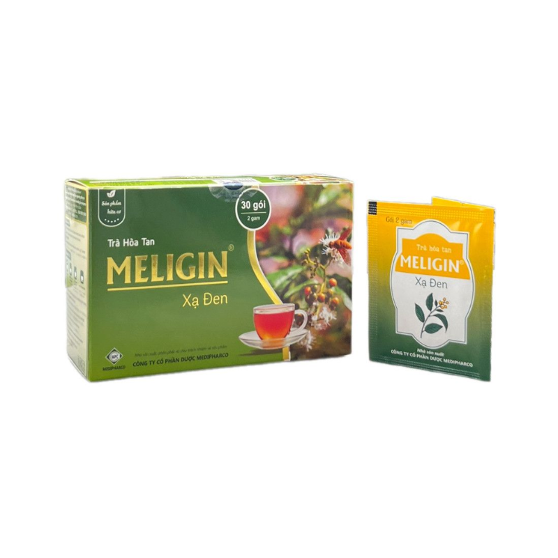 Trà hòa tan Meligin Xạ đen hỗ trợ thanh nhiệt, chống oxy hóa (Hộp 30 gói x 2g)
