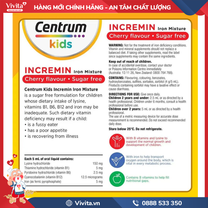 Cách dùng siro ăn ngon Centrum Kids