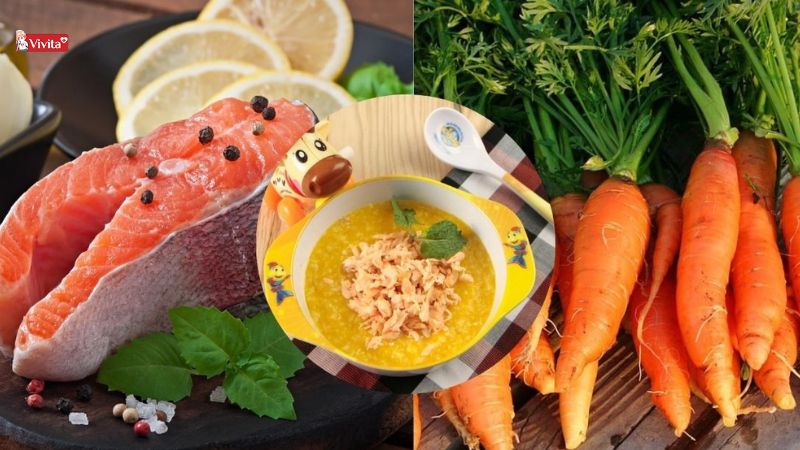 cháo cá hồi cho bé 6 tháng