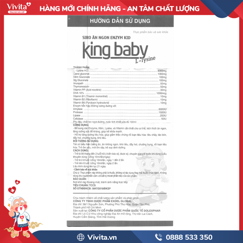 Cách dùng King Baby Siro Ăn Ngon Enzym Kid