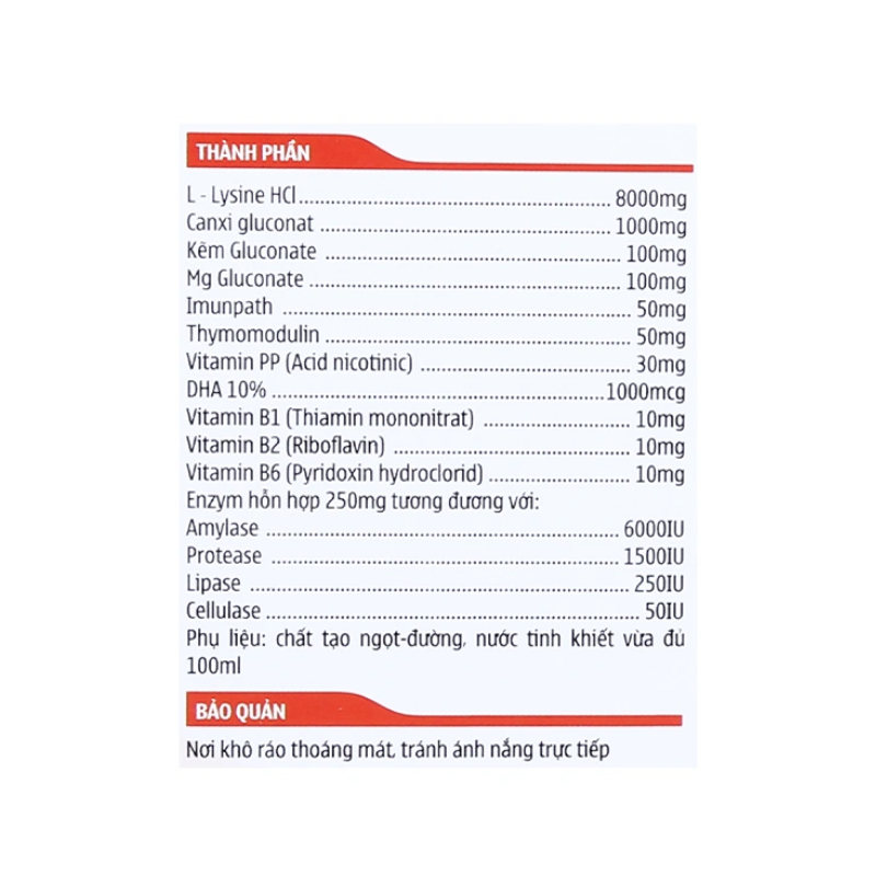 King Baby Siro Ăn Ngon Enzym Kid giúp trẻ ăn ngon, hỗ trợ tiêu hóa (Hộp 20 ống x 10ml)