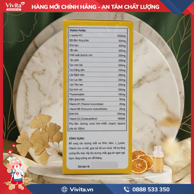 Thành phần của Siro Ăn Ngon Ngủ Ngon Gold Kids