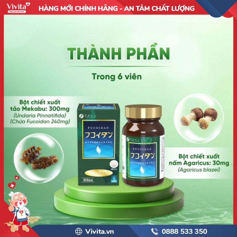 Thành phần của Fucoidan Fine Japan