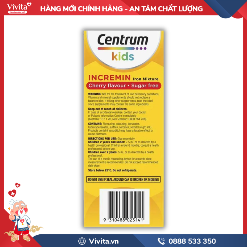 Thành phần của siro ăn ngon Centrum Kids 