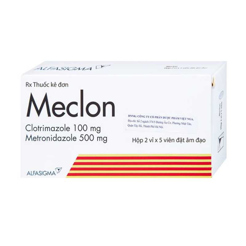 Viên đặt Meclon Ý Hỗ Trợ Điều Trị Viêm Âm Đạo, Viêm Cổ Tử Cung (Hộp 2 vỉ x 5 viên)