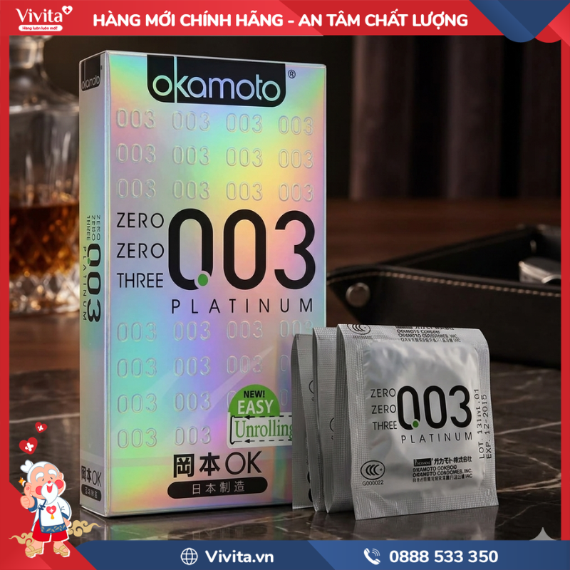 Bao cao su Okamoto 0.03 Platinum là gì
