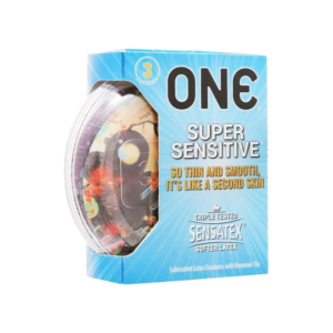 Bao cao su One Super Sensitive 53mm của Malaysia siêu mỏng hỗ trợ tránh thai, tăng cảm giác chân thật (Hộp 3 cái)