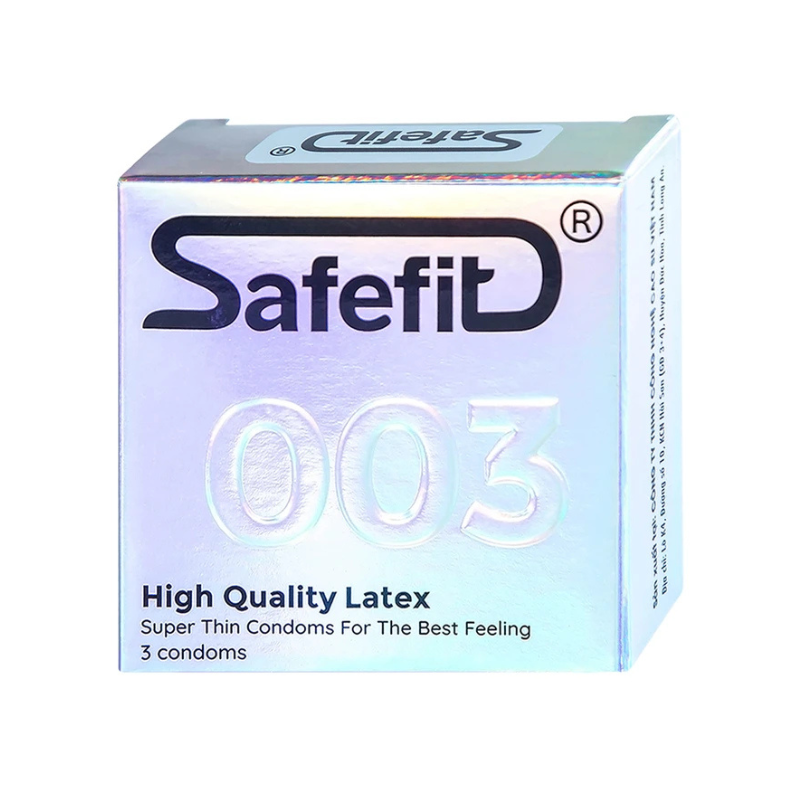 Bao Cao Su Safefit 003 Hỗ Trợ Tăng Cảm Giác Chân Thực, Nhiều Chất Bôi Trơn (Hộp 3 cái)