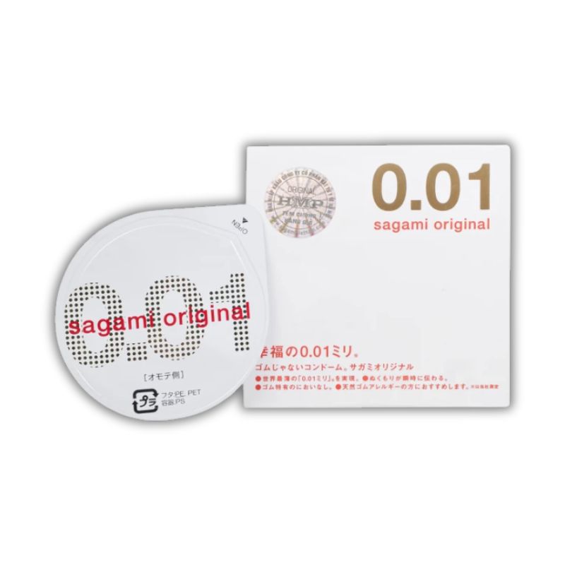 Bao cao su Sagami Original 0.01 Nhật Bản siêu mỏng, hỗ trợ tránh thai an toàn, giảm nguy cơ lây bệnh qua đường tình dục (Hộp 1 cái)