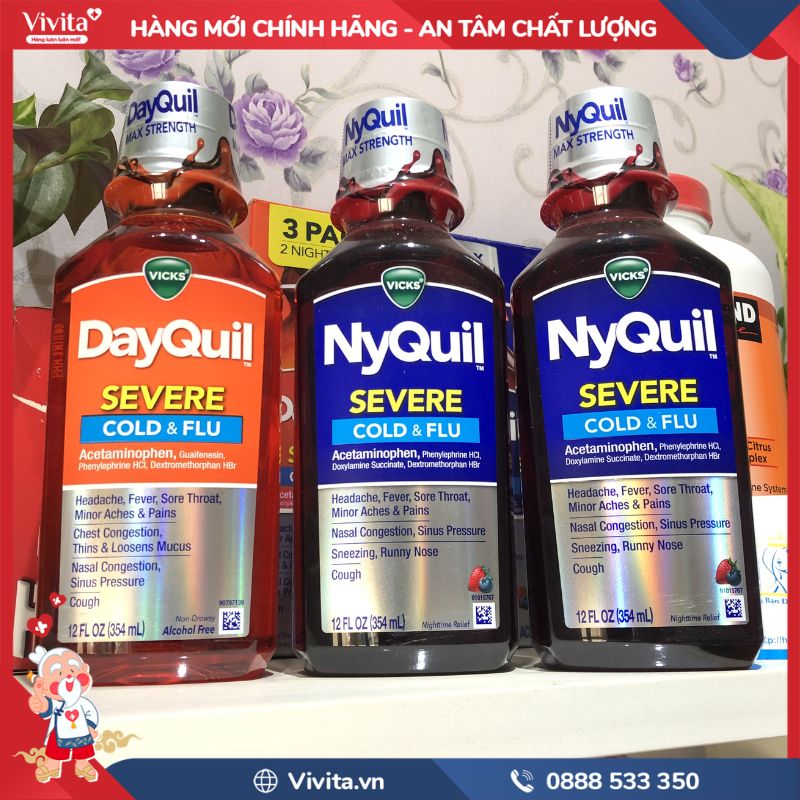 Dayquil, Nyquil Severe Cold and Flu chính hãng
