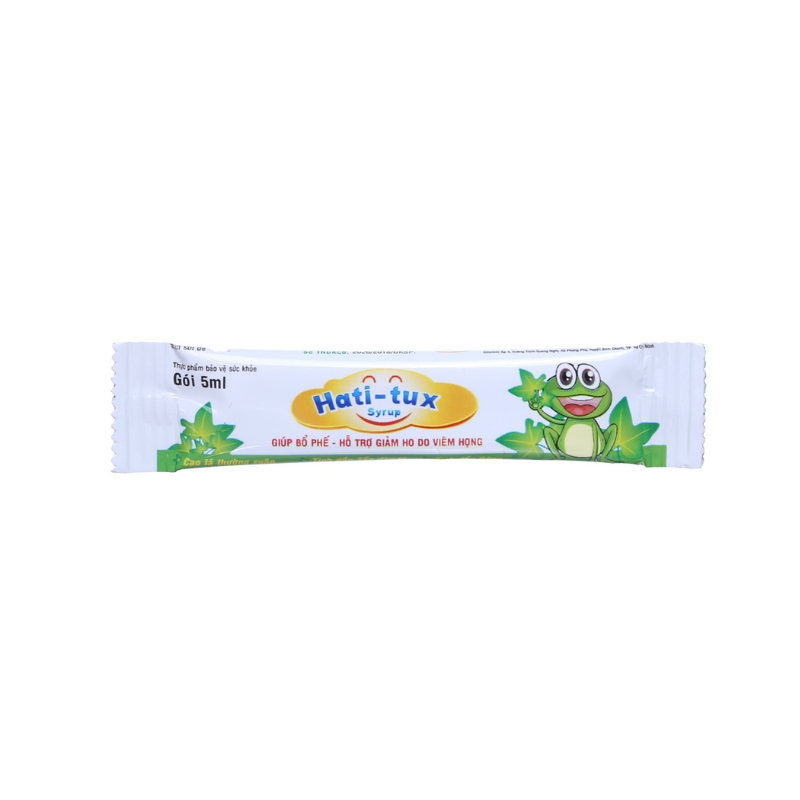 Hati-Tux Syrup Hỗ Trợ Giảm Ho, Bổ Phế, Làm Ấm Đường Hô Hấp (Hộp 20 gói x 5 ml)