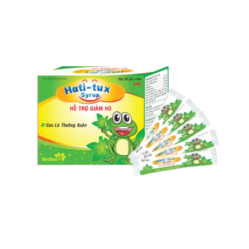 Hati-Tux Syrup Hỗ Trợ Giảm Ho, Bổ Phế, Làm Ấm Đường Hô Hấp (Hộp 20 gói x 5 ml)