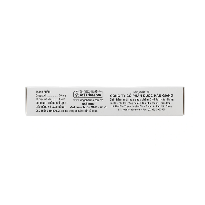 Viên Uống Omeprazol DHG 20mg Điều Trị Trào Ngược Dạ Dày, Thực Quản (Hộp 3 vỉ x 10 viên)