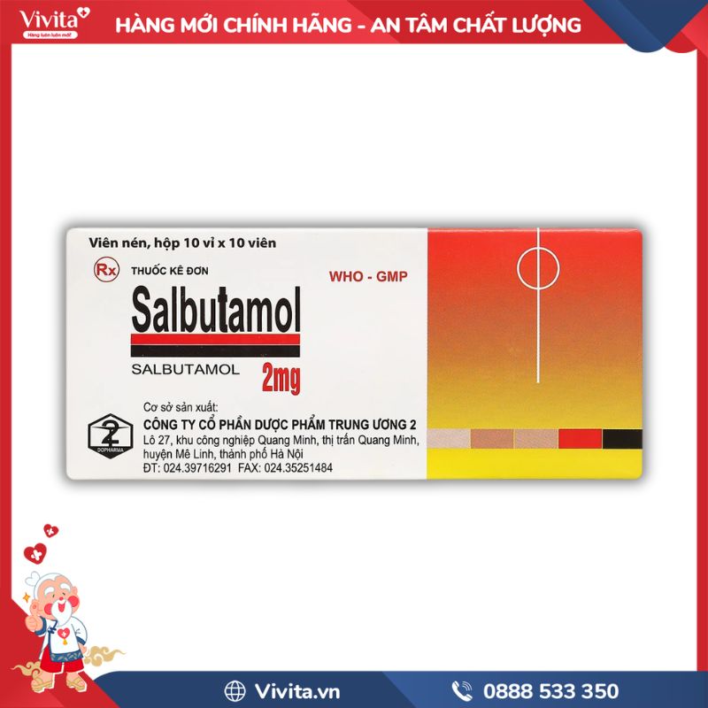 Salbutamol 2mg giá bao nhiêu