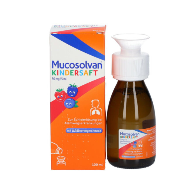 Mucosolvan Kindersaft 30mg/5ml Siro Giúp Hòa Tan Chất Nhầy, Long Đờm (Lọ 100ml)
