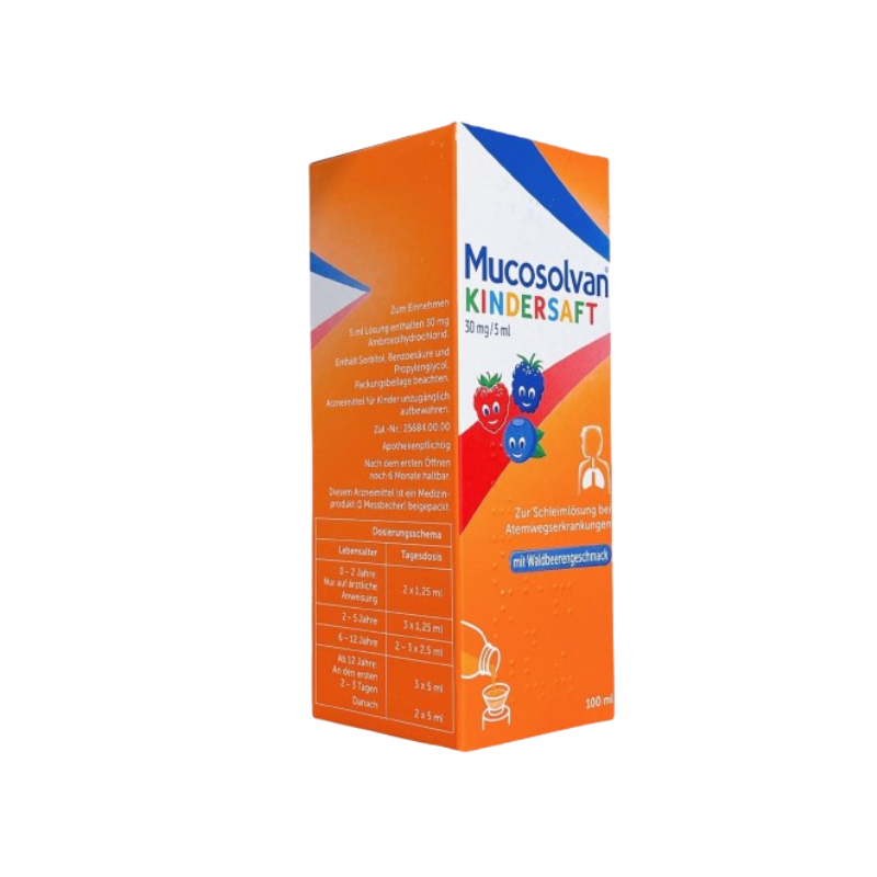 Mucosolvan Kindersaft 30mg/5ml Siro Giúp Hòa Tan Chất Nhầy, Long Đờm (Lọ 100ml)