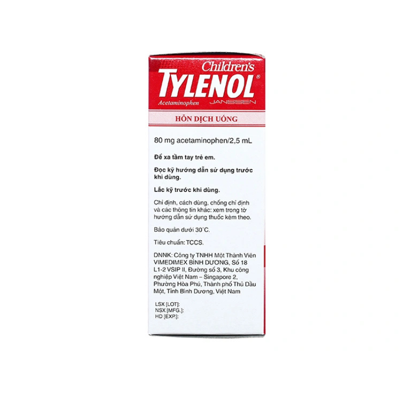 Siro Tylenol Janssen Thái Lan giảm đau, hạ sốt cho trẻ em (60ml)