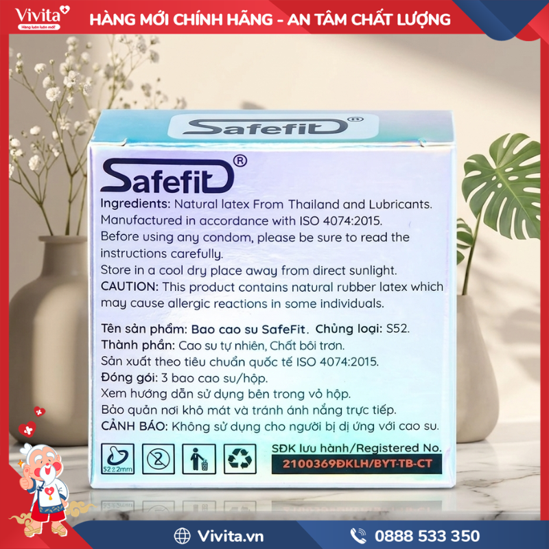 Thành phần của Bao cao su Safefit 003