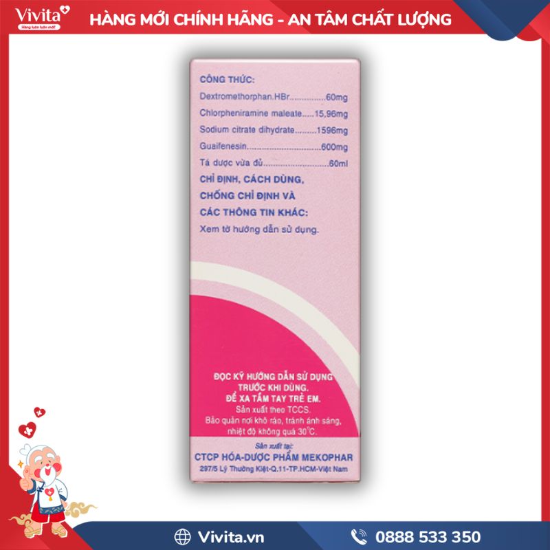 Thành phần của Siro ho Antituss Plus  