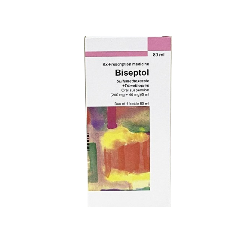 Biseptol 80ml của Ba Lan hỗ trợ điều trị nhiễm khuẩn đường hô hấp, tiết niệu và tiêu hóa (Lọ 80ml)