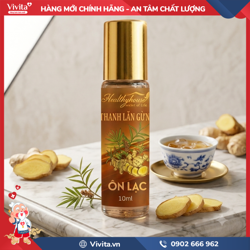 Cách dùng Thanh lăn Gừng Thảo dược Ôn Lạc