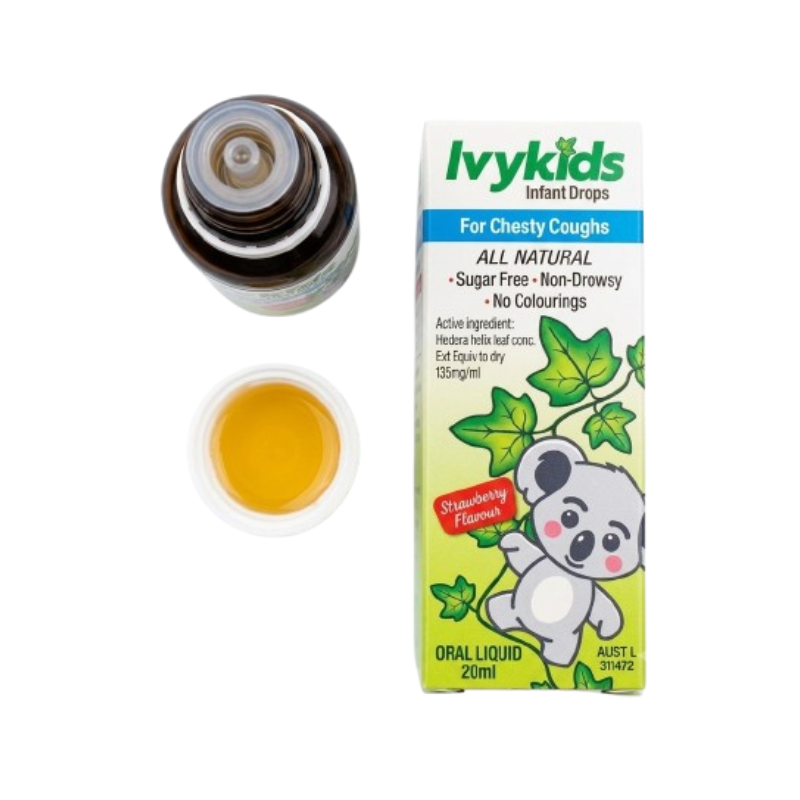 Siro Ivy Kids của Úc hỗ trợ giảm ho, tiêu đờm và làm dịu đường hô hấp cho trẻ sơ sinh và trẻ nhỏ (Lọ 20ml)