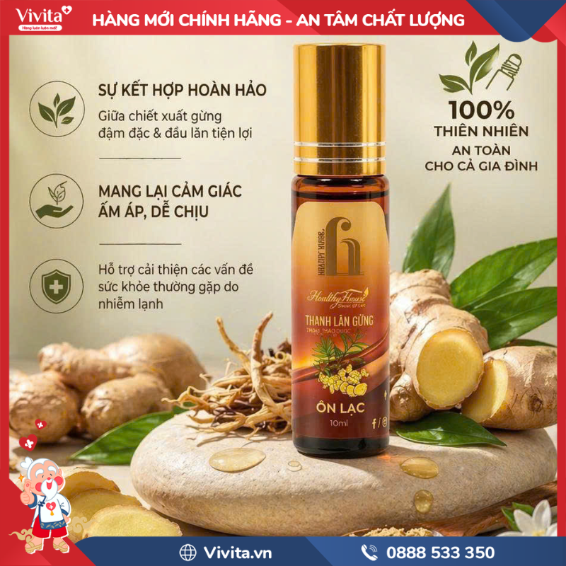 Thanh lăn Gừng Thảo dược Ôn Lạc là gì