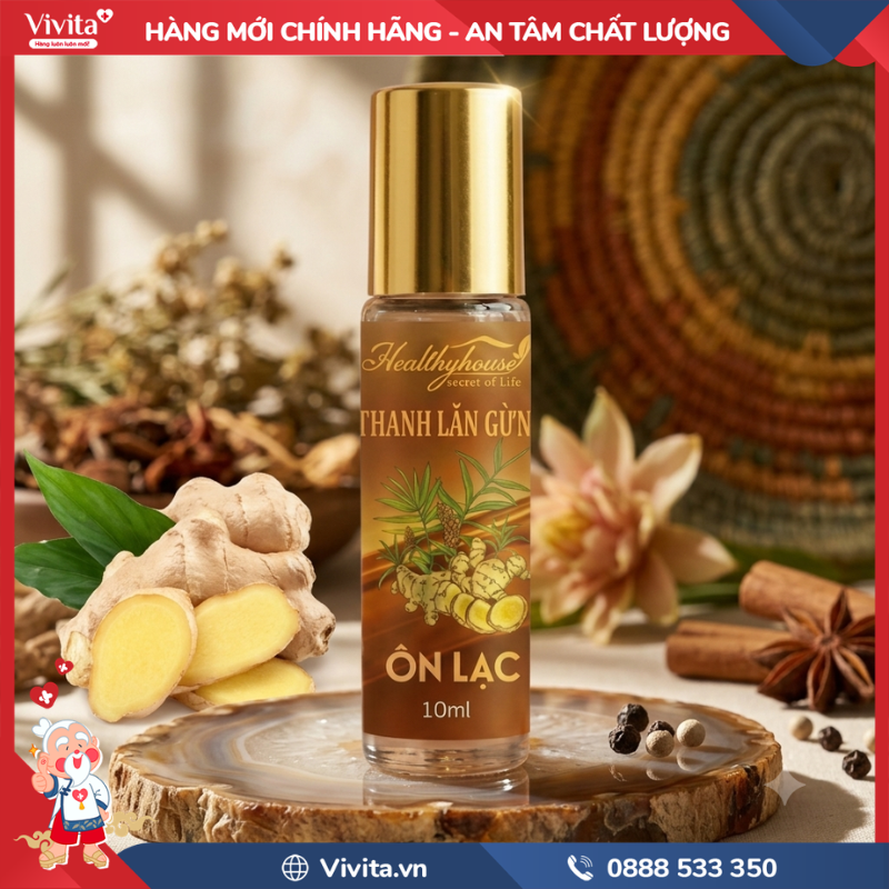 Thành phần của Thanh lăn Gừng Thảo dược Ôn Lạc