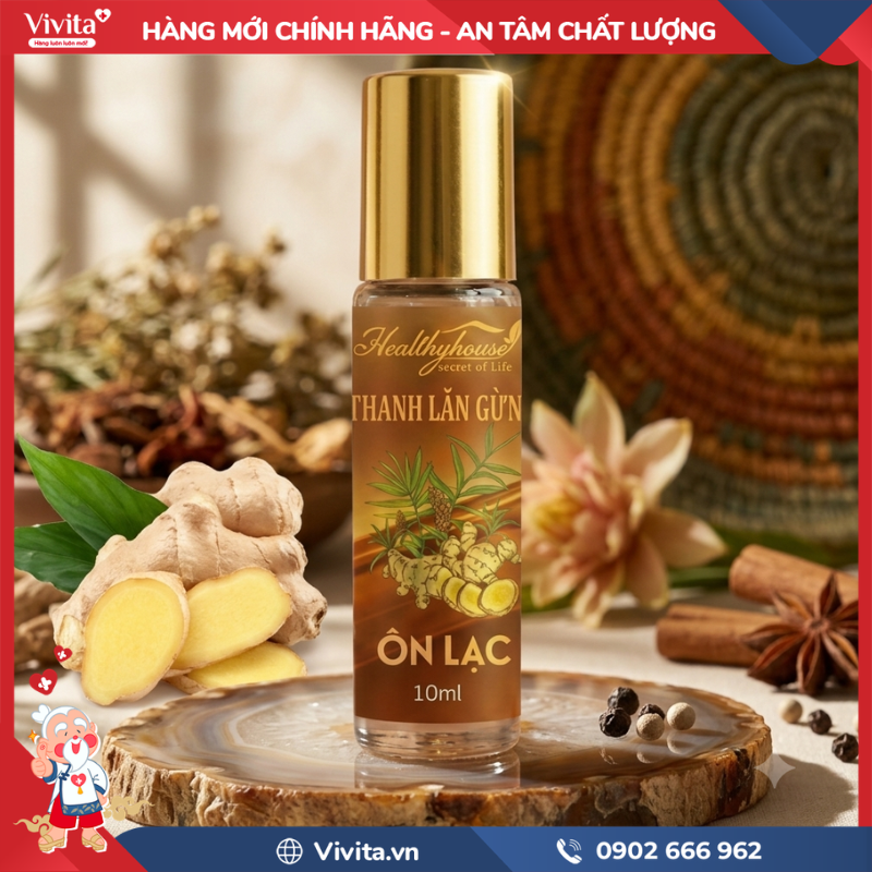 Thành phần của Thanh lăn Gừng Thảo dược Ôn Lạc