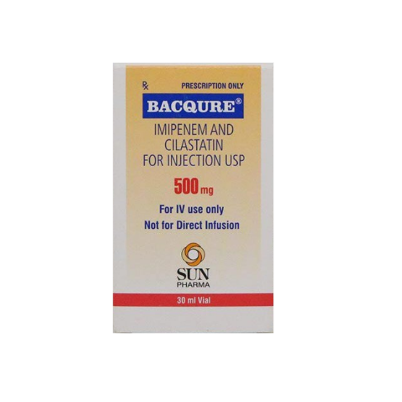 Thuốc Bacqure 500mg của Ấn Độ điều trị nhiễm khuẩn nặng đường hô hấp, tiết niệu, ổ bụng, da và mô mềm (Hộp 1 lọ bột pha tiêm)