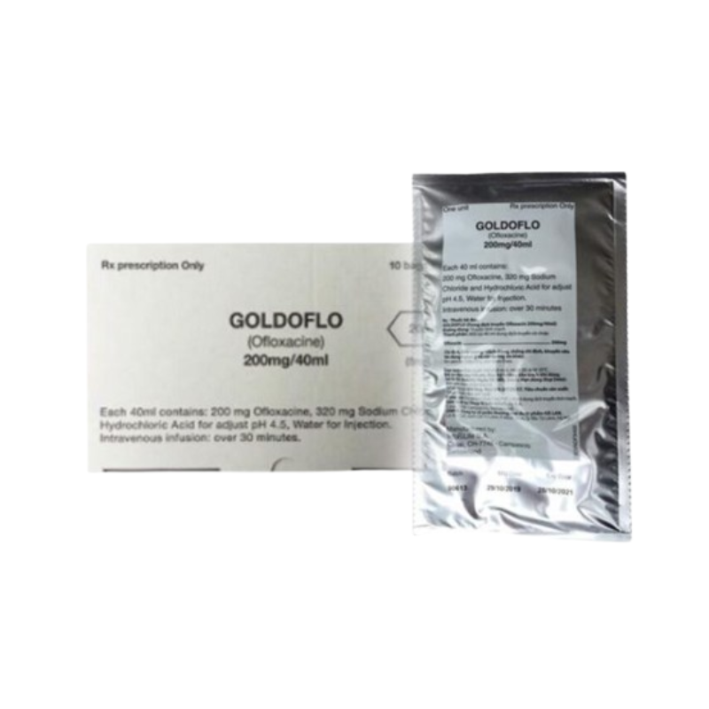 Thuốc Goldoflo 200mg/40ml của Thụy Sỹ điều trị nhiễm khuẩn da, hô hấp, tiết niệu và nhiễm khuẩn huyết (Chai 40ml)