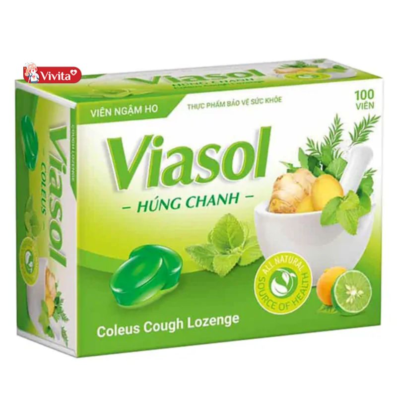 Viên ngậm ho Viasol húng chanh