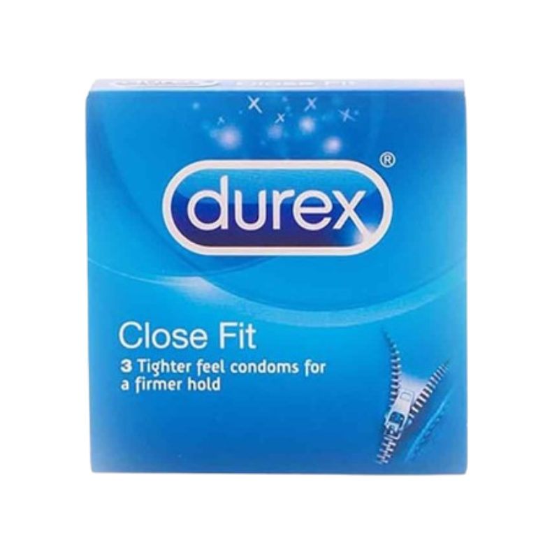 Bao cao su Durex Close Fit của Thái Lan hỗ trợ tránh thai và giảm nguy cơ lây truyền các bệnh qua đường tình dục (Hộp 3 cái)