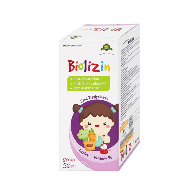 Siro Biolizin của Tây Ban Nha bổ sung kẽm, L-lysine và vitamin B6 hỗ trợ phát triển thể chất, tăng cường sức đề kháng (Chai 50ml)