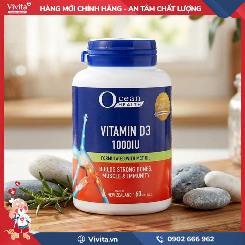 Cách dùng Ocean Health Vitamin D3 1000IU