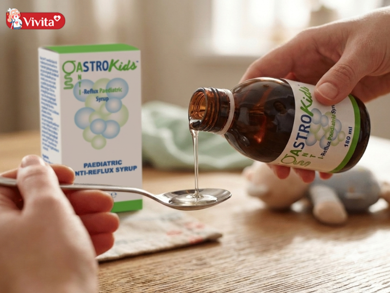 Gastrokids được bào chế dưới dạng siro, dễ đong liều theo hướng dẫn